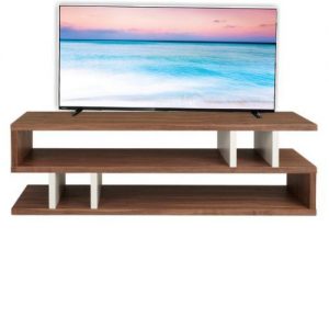 Modern Home S DESIGN TV STAND - Brown+White TV SHELF