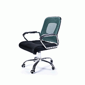 Green And Black Leather Mesh Chair With Leather Inlay Armrest(BP801)