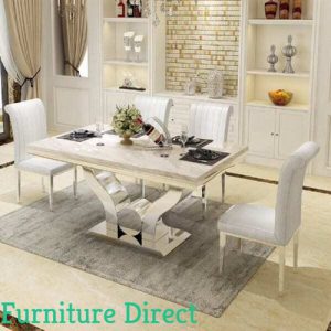 Magnum 4-Seater Marble Dining Furniture(Nationwide Delivery)