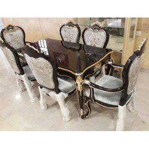 Royal Dinning Set Of Table And Chairs(Black)-PS