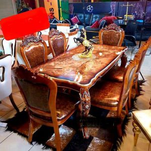 Royal Dinning Set Of Table And Chairs(Brown)