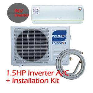 Polystar 1.5HP Split Unit Inverter A/C With LED Display