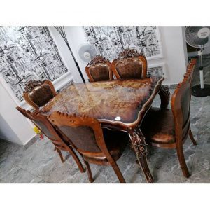 Royal Dinning Set Of Table And Chairs(Brown)